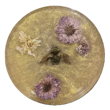 resin, yellow, insect, bee, flower